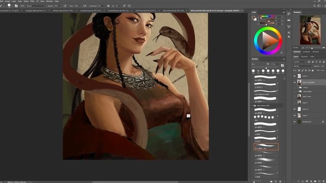 Creating Snake Witch Illustration in Photoshop w/ Yangtian Li | Part 2: Color & Detail Optimization смотреть онлайн