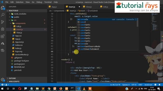 Part-4 (2022) - INSERT | Reactjs PHP MySql CRUD Operation | ReactJs PHP/MySql Insert Update delete смотреть онлайн