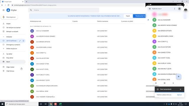 Excel Telefon Listesini Telefon Rehberine Aktarma
