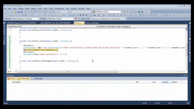 C#, SQL / INSERT, UPDATE, DELETE AND VIEW смотреть онлайн