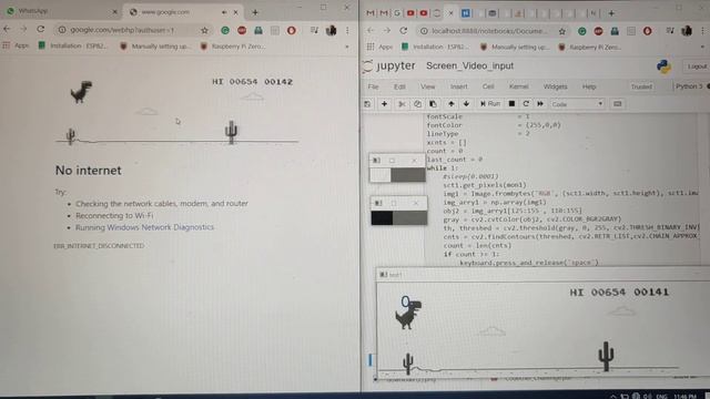 T-Rex Chrome Game Bot using Python and OpenCV смотреть онлайн