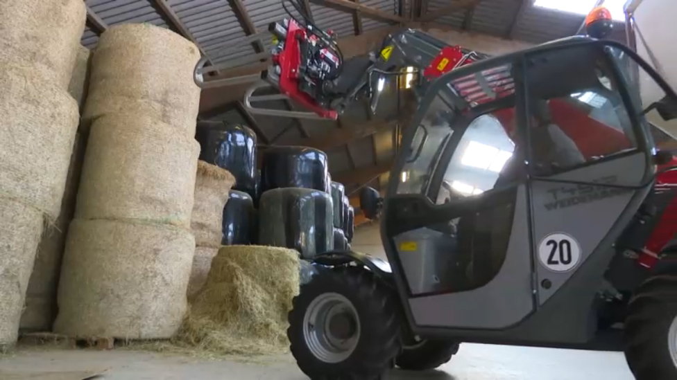 Телескопический погрузчик Weidemann T4512 на ферме смотреть онлайн