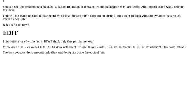 Wordpress: wp_upload_bits() is not giving the file path right in localhost смотреть онлайн