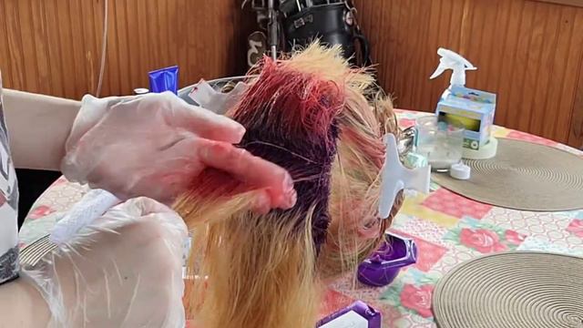 Red to Orange Ombre with Purple Roots💜❤🧡 смотреть онлайн