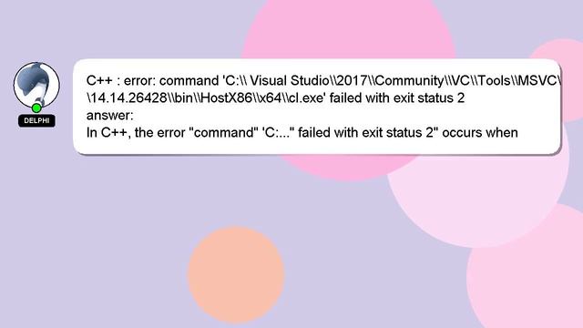 C++ : error: command 'C:\\ Visual Studio\\2017\\Community\\VC\\Tools\\MSVC\\14.14.26428\\bin\\HostX смотреть онлайн