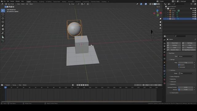 Модификатор Rigid body это легко? Физика твердых тел в blender. смотреть онлайн