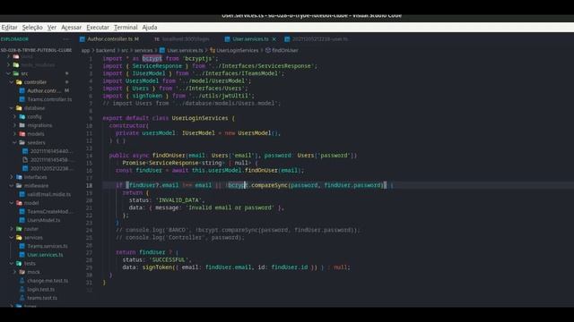 ORM verificação login API / typescript смотреть онлайн