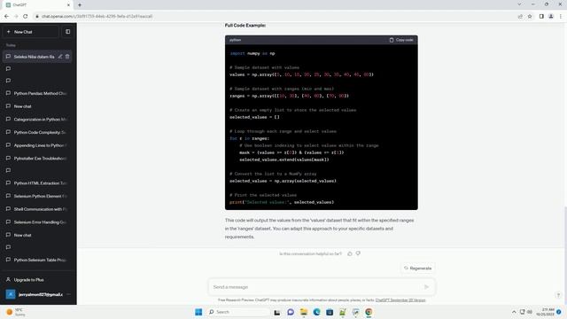 How to select values of a dataset if it fits in ranges of another dataset in python смотреть онлайн