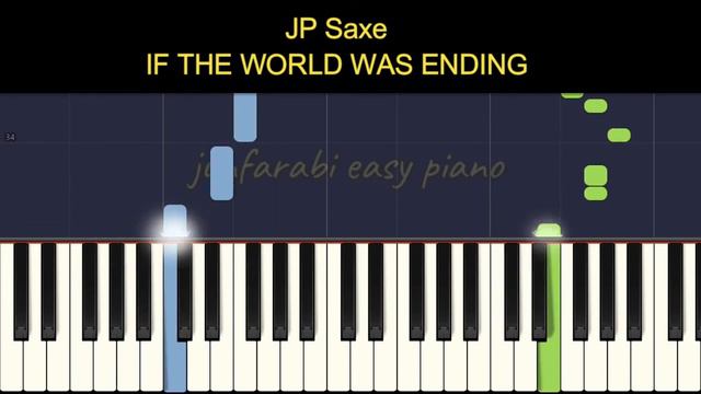 JP Saxe - IF THE WORLD WAS ENDING - piano lesson easy two hands смотреть онлайн