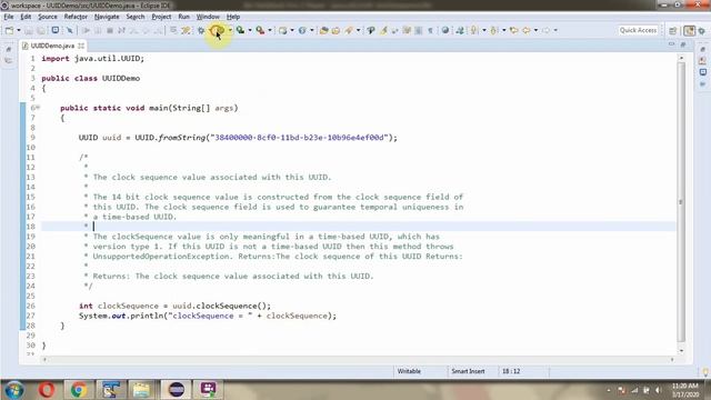 How to use clockSequence() method of Java.util.UUID Class? смотреть онлайн