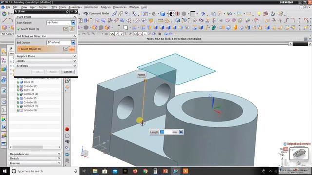 Chapter 6 I 3D Modeling (Without Using Sketch) I Unigraphics NX CAD Tutorial Videos for Beginners смотреть онлайн