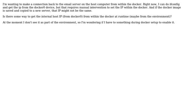 Is it possible to get the host computer docker IP from within a docker? смотреть онлайн