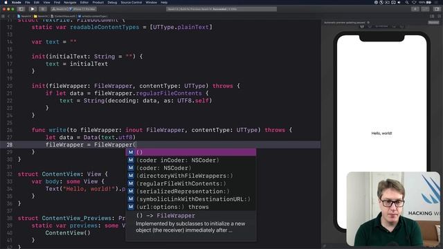How to create a document-based app using FileDocument and DocumentGroup – SwiftUI смотреть онлайн