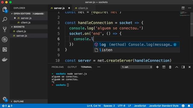 Comunicação com Sockets no NodeJS смотреть онлайн