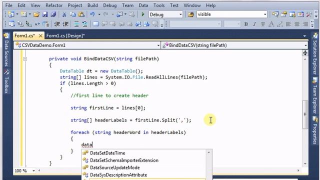 Display CSV data in DataGridView (C# code) смотреть онлайн
