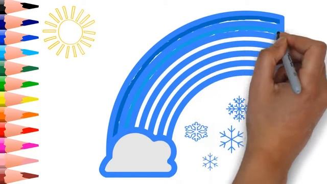 Рисуем Снежную Радугу и Учим Цвета - Раскраски для Детей смотреть онлайн