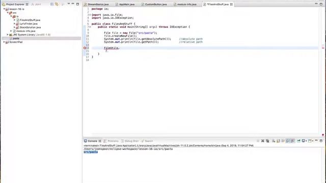 File I/O in Java смотреть онлайн