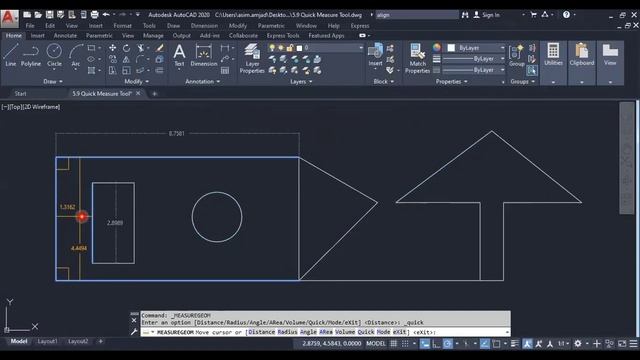AutoCAD Lect 5-9 Drawing and Inquiry Tools | Quick Measure Tool (Urdu/Hindi) смотреть онлайн