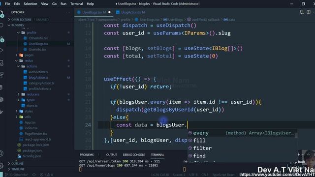 BLOG APP #34 GET BLOGS BY USER | MERN STACK + TYPESCRIPT + REDUX смотреть онлайн