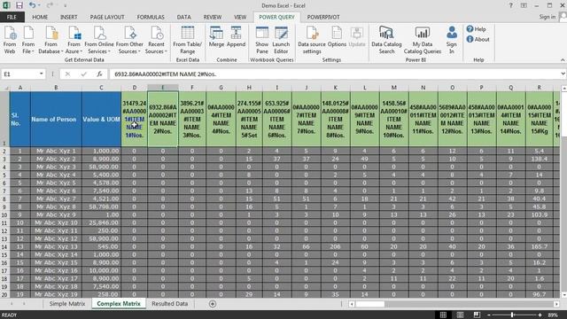 Convert Matrix Table to Simple List Table in Excel смотреть онлайн