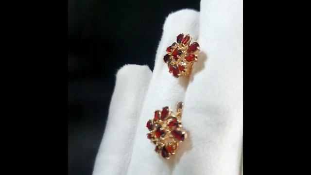 Серьги Гранатовые брызги S062 смотреть онлайн