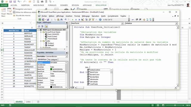 Excel VBA - Gestion d'une BDD (Module n° 3) смотреть онлайн