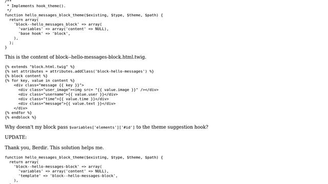 Drupal: Notice: Undefined index: elements in block_theme_suggestions_block() смотреть онлайн