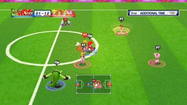 Mario and Sonic at the Olympic Games 2012 Football Team Peach( Girl )vs Team Mario and Donkey Kong смотреть онлайн