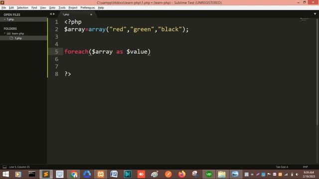 PHP foreach loop смотреть онлайн
