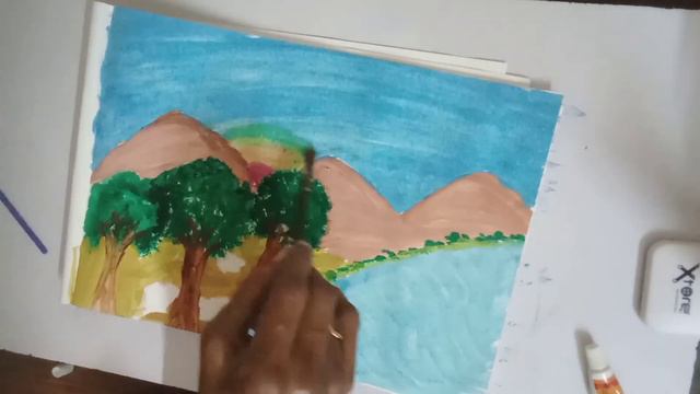 Mom's simple Scenery drawing 🌟🔥👩🦰 смотреть онлайн