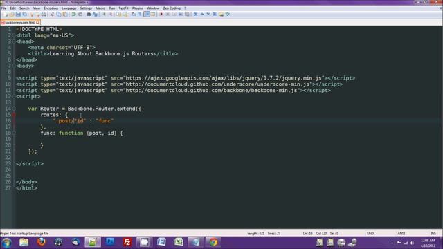 Introduction to Backbone.js Part 3: Routers Tutorial смотреть онлайн