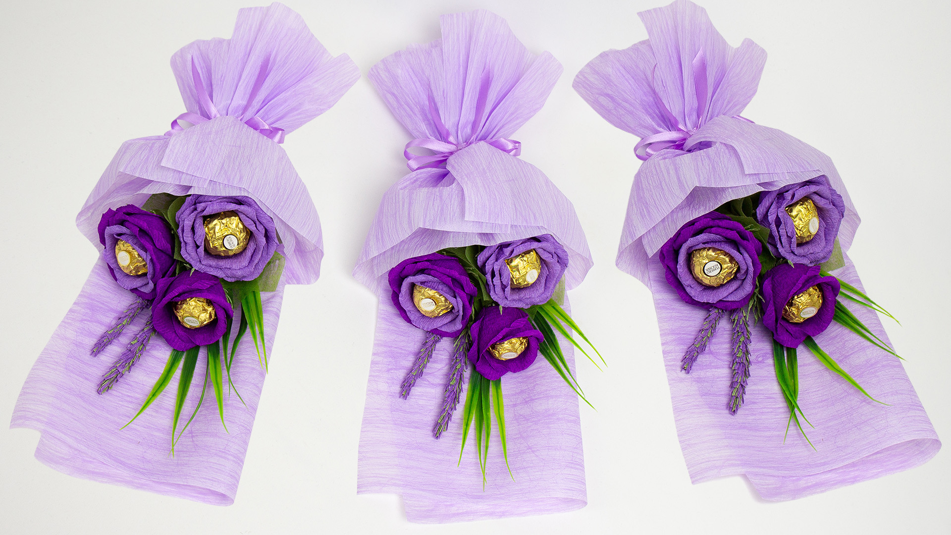 Мини букет из конфет на 8 марта. Легко и просто подарок женщине своими руками смотреть онлайн