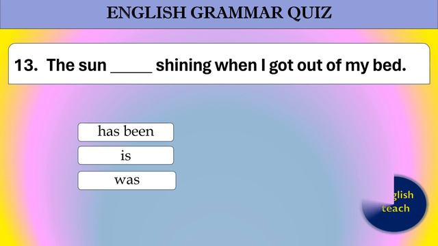 English Grammar Quiz | Past continuous tense | English grammar test смотреть онлайн
