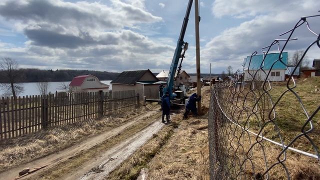 Установка деревянной опоры смотреть онлайн