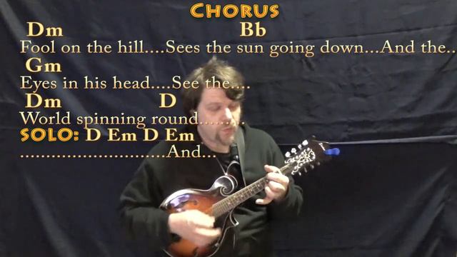 The Fool On The Hill (The Beatles) Mandolin Cover Lesson with Chords/Lyrics смотреть онлайн