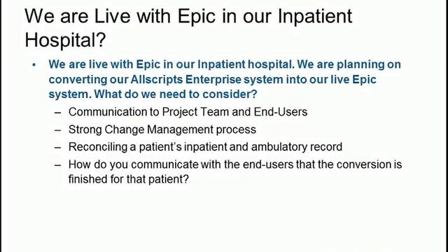 Allscripts to Epic Conversion Q&A смотреть онлайн