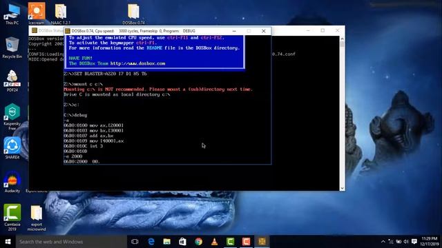 DosBOX | Debug | Assembly Language Program | ALP | 8086 Microprocessor Program | 8086 | Assembler смотреть онлайн