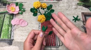 ШИПОВНИК КРЮЧКОМ. БРОШЬ-ЦВЕТОК КРЮЧКОМ