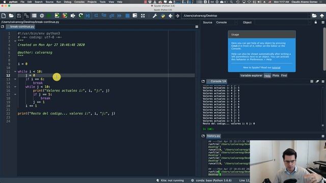 Break y continue en Python смотреть онлайн