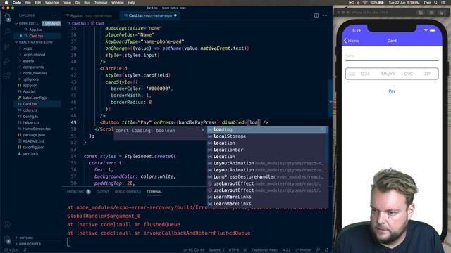 Confirm a card payment with Stripe React Native смотреть онлайн