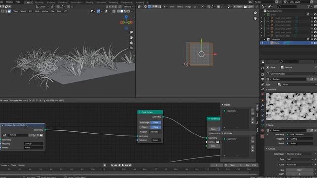 Geometry Nodes: Simple Grass Wind - 風で揺れる草の作り方 [Blender2.93] смотреть онлайн