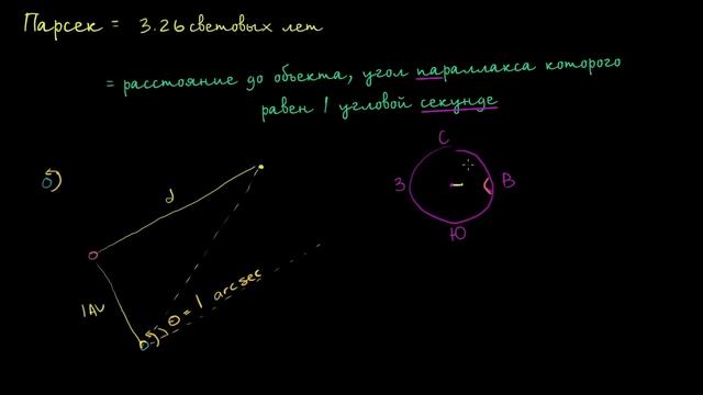 Определение понятия «парсек»(видео 18) | Звёзды, чёрные дыры и галактики | Космология и астрономия смотреть онлайн