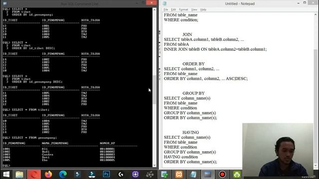Tutorial Penerapan Klausa SELECT, WHERE, JOIN, ORDER BY, GROUP BY, dan HAVING Pada Oracle SQL+ смотреть онлайн