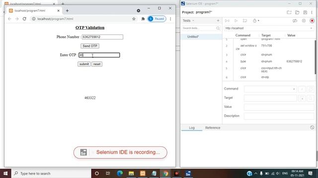 selenium ide program of phonenumber and OTP verification part3 смотреть онлайн