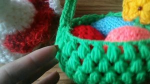 Курочка вязаная крючком + пасхальная корзиночка вязаная крючком из пышных столбиков)) Елена Котула
