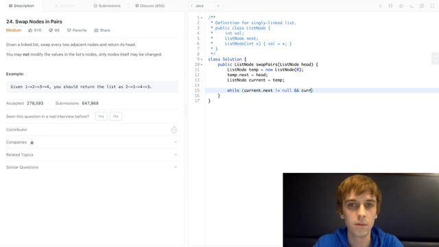 LeetCode Swap Nodes in Pairs Explained - Java смотреть онлайн