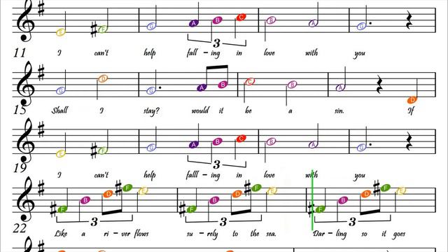 Can't Help Falling in Love - Alto Saxophone Beginner Sheet Music with Easy Notes & Letters смотреть онлайн