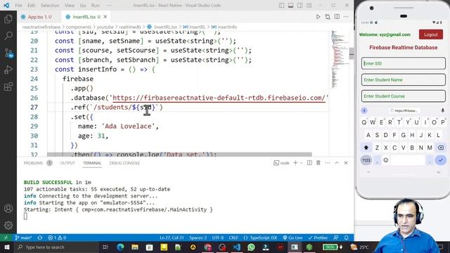 Insert Data in Realtime Database in React Native Typescript #44 Dr Vipin Classes смотреть онлайн