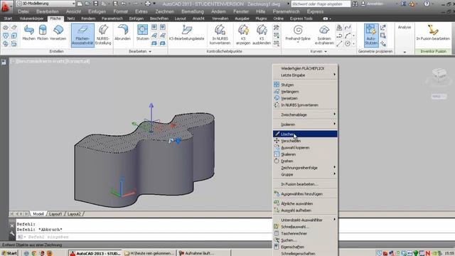 HAWK AutoCad 2013 03 vom Spline ueber Flaechen zum Volumenkoerper смотреть онлайн