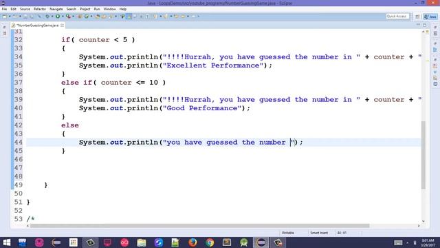 44. Improving Number Guessing Game in Java Pashto смотреть онлайн
